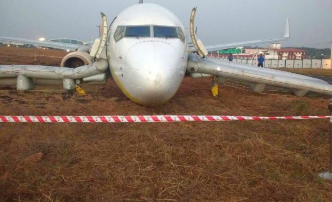 Jet Airways flight skids off runway at Dabolim airport in Goa