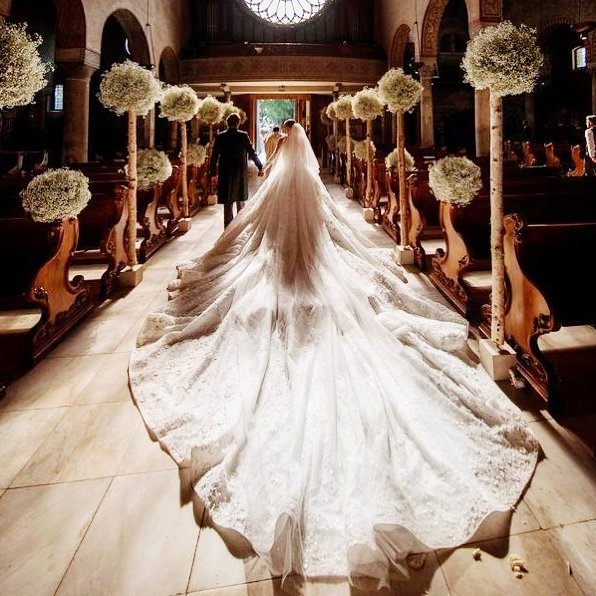 victoria Swarovski million dollar wedding gown