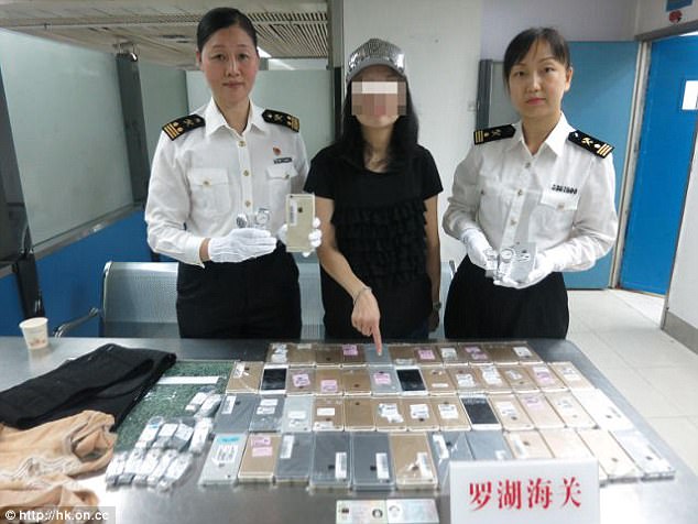 woman attempt to smuggle 102 iphones 