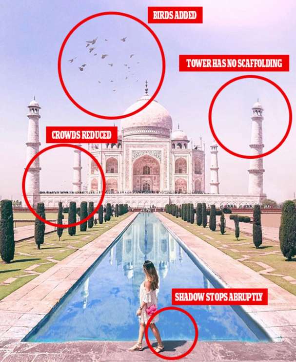 British travel blogger fake images